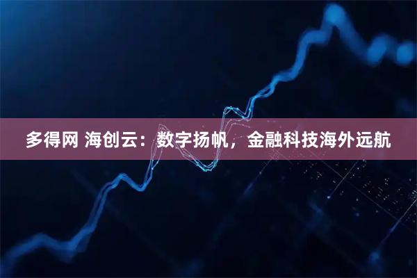 多得网 海创云：数字扬帆，金融科技海外远航